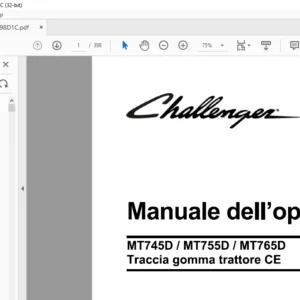 Challenger MT745D MT755D MT765D Traccia gomma trattore CE Manuale dell'operatore - (ITALIAN)