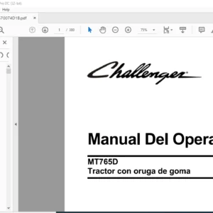 Challenger MT765D Tractor con oruga de goma Manual Del Operador 570074D1B - (SPANISH)