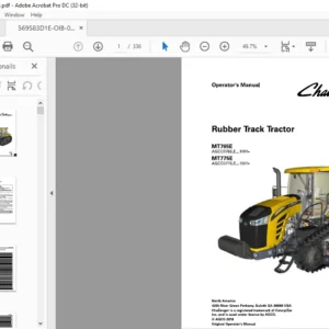 Challenger MT765E MT775E Rubber Track Tractor Operator's Manual 569583D1E