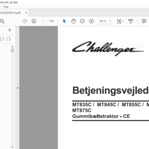 Challenger MT835C MT845C MT855C MT865C MT875C Gummibceltetraktor - CE Betjeningsvejledning