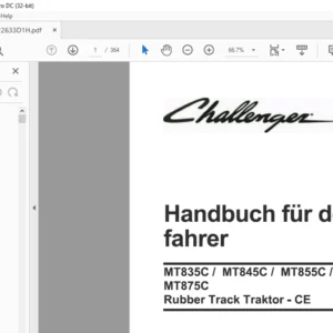 Challenger MT835C MT845C MT855C MT865C MT875C Rubber Track Traktor - CE Handbuch fur den fahrer - (German)