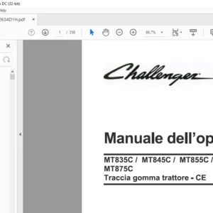 Challenger MT835C MT845C MT855C MT865C MT875C Traccia gomma trattore - CE Manuale dell'operatore - (Italian)