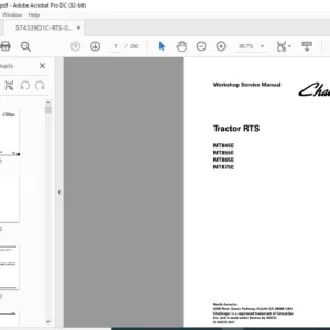 Challenger MT845E MT855E MT865E MT875E Tractor RTS Workshop Service Manual