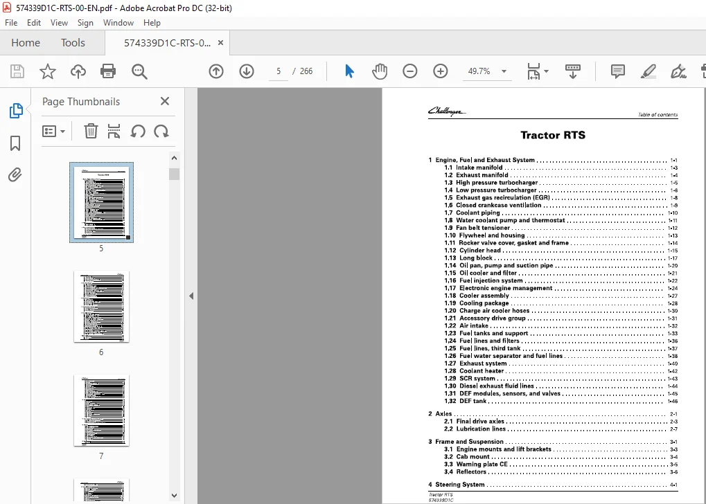 Challenger MT845E MT855E MT865E MT875E Tractor RTS Workshop Service Manual - Image 3