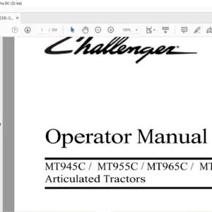 Challenger MT945C MT955C MT965C MT975C Articulated Tractors Operator Manual