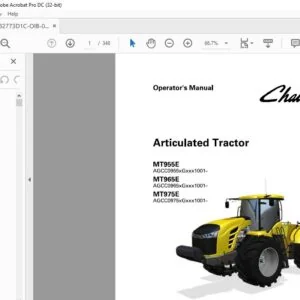 Challenger MT955E MT965E MT975E Articulated Tractors Operator Manual 582773D1C