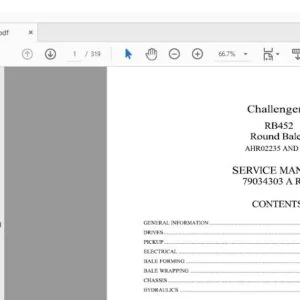 Challenger RB452 Round Baler Service Manual 79034303A - PDF DOWNLOAD
