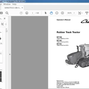 Challenger Rubber Track Tractor MT738 MT740 MT743 Rubber Track Tractor Operator's Manual 589607D1E