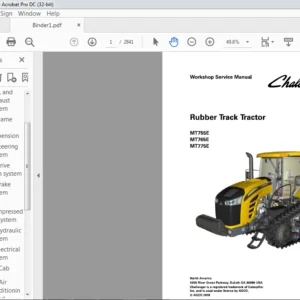 Challenger Rubber Track Tractor MT755E MT765E MT775E Workshop Service Manual 79036614D