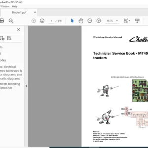 Challenger Technician Service Book МТ400E Series МТ455E MT465E MT475E MT485E MT495E Workshop Service Manual