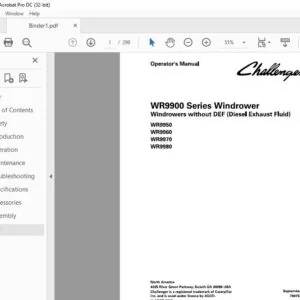 Challenger WR9900 Series Windrower WR9950 WR9960 WR9970 WR9980 Operator's Manual