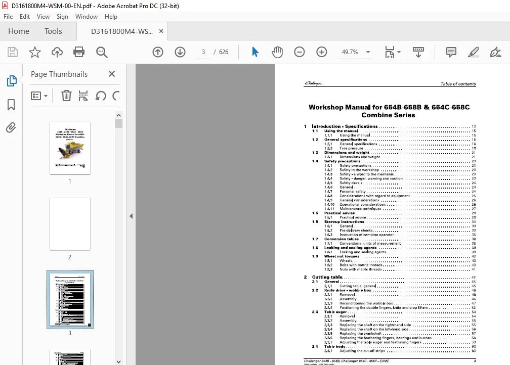 Challenger Workshop Manual For 654B-658B 654C-658C Combine Series - PDF DOWNLOAD - Image 2
