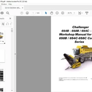 Challenger Workshop Manual For 654B-658B 654C-658C Combine Series - PDF DOWNLOAD