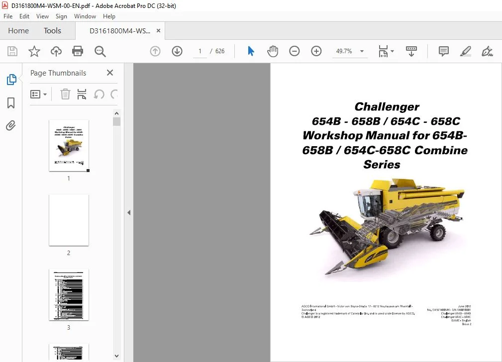 Challenger Workshop Manual For 654B-658B 654C-658C Combine Series - PDF DOWNLOAD - Image 3