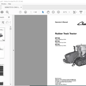 Challenger МT738 MT740 MT743 Rubber Track Tractor Operator's Manual 589607D1E