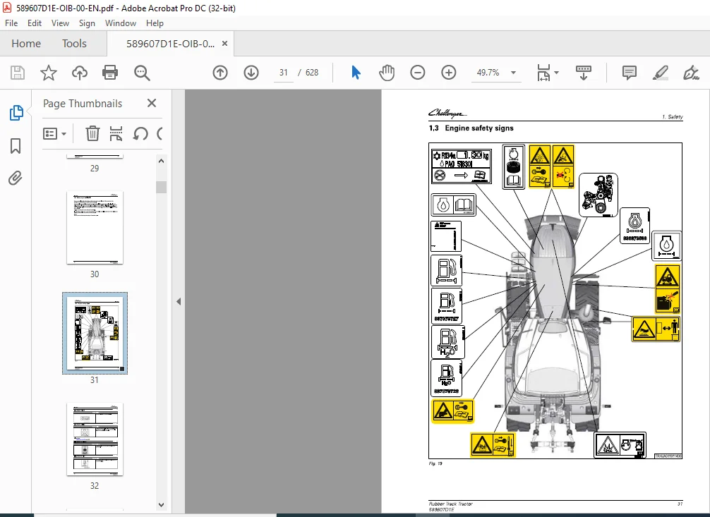 Challenger МT738 MT740 MT743 Rubber Track Tractor Operator's Manual 589607D1E - Image 3