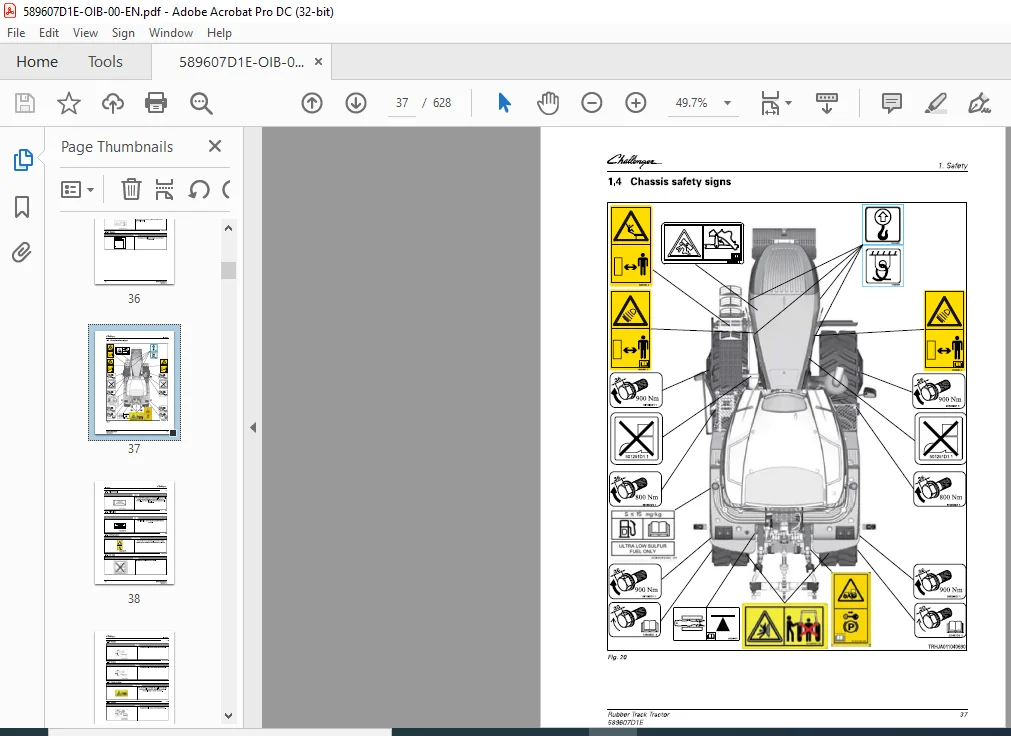 Challenger МT738 MT740 MT743 Rubber Track Tractor Operator's Manual 589607D1E - Image 4
