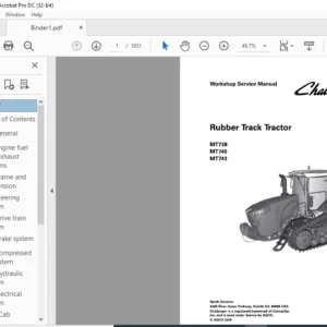 Challenger МT738 MT740 MT743 Rubber Track Tractor Workshop Service Manual 79037223B