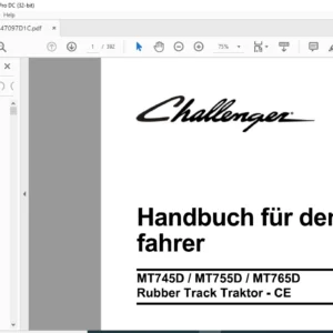Challenger МT745D MT755D MT765D Rubber Track Traktor - СЕ Handbuch fUr den fahrer 547097D1C - (GERMAN)