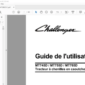 Challenger МT745D MT755D MT765D Tracteur а chenilles en caoutchouc - СЕ Guide de l'utilisateur 547096D1C - (FRENCH)
