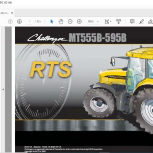 Challenger МТ500B Series МТ 555B MT 565B MT 575B MT 585B MT595B TechStar CVT Repair Time Schedule Manual