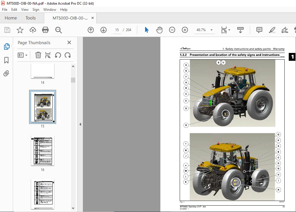 Challenger МТ500D Series МТ 555D MT 565D MT 575D MT 585D TechStar CVT Operator Instruction Manual - Image 2