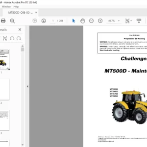 Challenger МТ500D Series МТ 555D MT 565D MT 575D MT 585D TechStar CVT Operator Instruction Manual