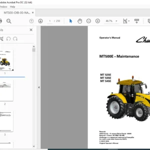 Challenger МТ500E Series MT525E MT535E MT545E Techstar CVT Operator's Manual