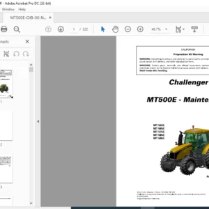 Challenger МТ500E Series МТ 555E MT 565E MT 575E MT 585E MT 595E Operator Instruction Manual