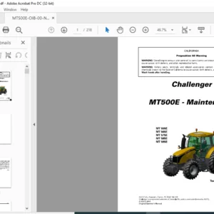 Challenger МТ500E Series МТ 555E MT 565E MT 575E MT 585E MT595E Operator Instruction Manual