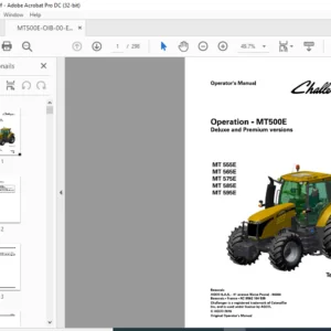 Challenger МТ500E Series МТ 555Е МТ 565Е МТ 575Е МТ 585Е МТ 595Е TechStar CVT Operator's Manual