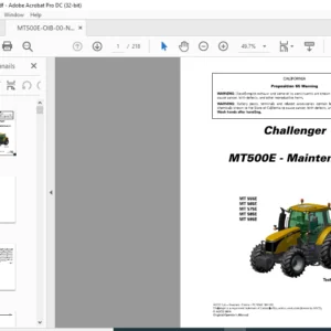 Challenger МТ500E Series МТ 555Е МТ 565Е МТ 575Е МТ 585Е МТ 595Е TechStar CVT Operator Instruction Manual