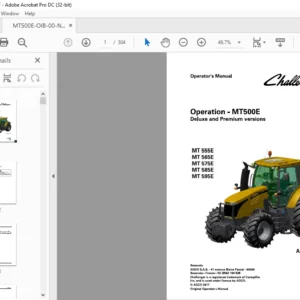 Challenger МТ500E Series МТ 555Е МТ 565Е МТ 575Е МТ585Е МТ595Е AutoPower VI Deluxe and Premium versions Operator's Manual