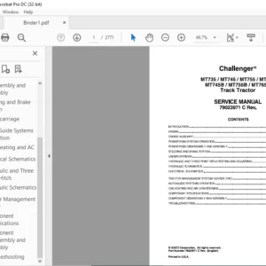 Challenger МТ735 МТ745 МТ755 МТ765 МТ745В МТ755В МТ765В Track Tractor Service Manual 79023971C