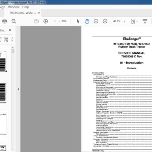Challenger МТ745D MT755D MT765D Rubber Track Tractor Service Manual 79035068C