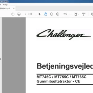 Challenger МТ745С МТ755С МТ765С Gummibceltetraktor - СЕ Betjeningsvejledning - (Danish)