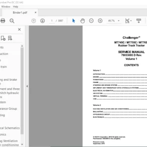 Challenger МТ745С МТ755С МТ765С Rubber Track Tractor Service Manual 79033093D