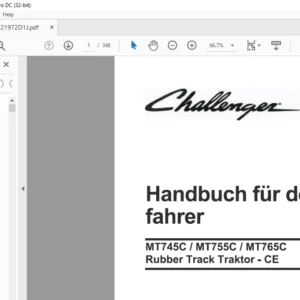 Challenger MT745C MT755C MT765C Traktor Fahrerhandbuch PDF (German)