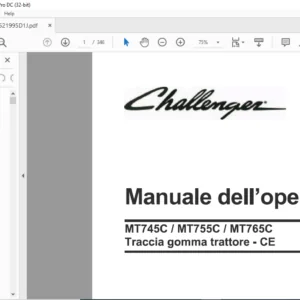 Challenger МТ745С МТ755С МТ765С Traccia gomma trattore - СЕ Manuale dell'operatore