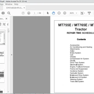 Challenger МТ755E MT765E MT775E Tractor Repair Time Schedule Manual - PDF DOWNLOAD