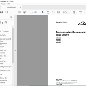 Challenger МТ800 serie МТ845Е МТ855Е МТ865Е МТ875Е Tracteur а chenilles en caoutchouc Manuel d'atelier - (French)
