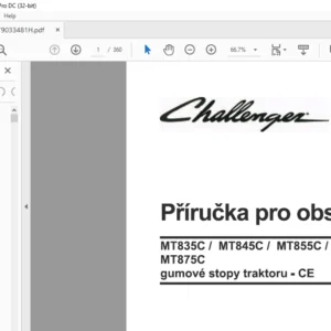 Challenger МТ835С МТ845С МТ855С МТ865С МТ875С gumove stopy traktoru - СЕ PfiruCka pro obsluhu - (Czech)