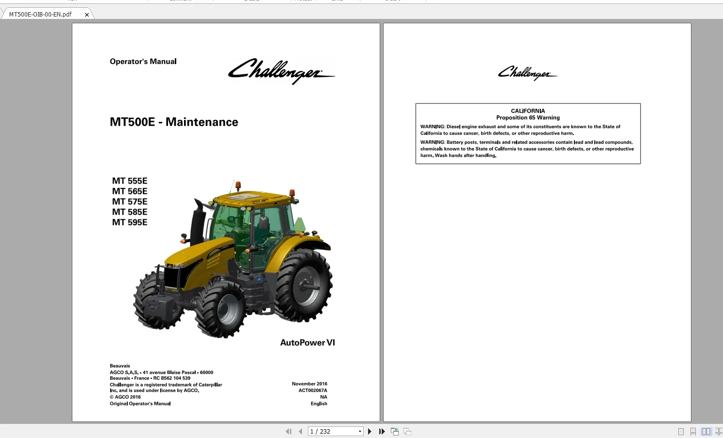 Challenger EU Agricultural Full 01.2020 PDF Workshop Service Manuals - COMPLETE - Image 2
