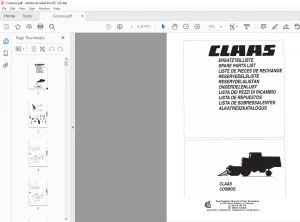 Claas Coamos Spare Parts List Manual - PDF DOWNLOAD