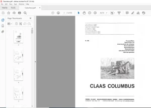 Claas Columbus Spare Parts List Manual - PDF DOWNLOAD