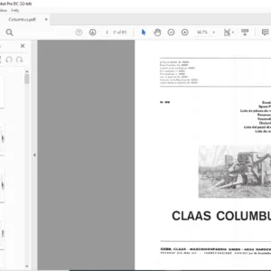 Claas Columbus Spare Parts List Manual - PDF DOWNLOAD