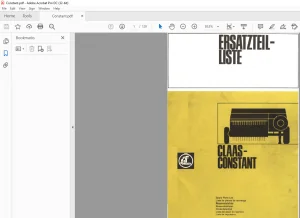 Claas Constant Spare Parts List Manual - PDF DOWNLOAD