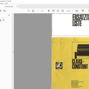 Claas Constant Spare Parts List Manual - PDF DOWNLOAD