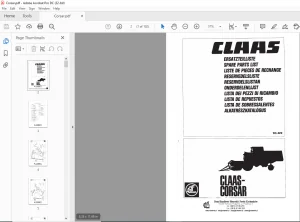 Claas Corsar Spare Parts List Manual - PDF DOWNLOAD