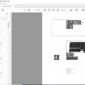 Claas Dominant Spare Parts List Manual - PDF DOWNLOAD